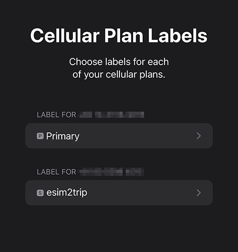 Cellular Plan Labels - esim2trip