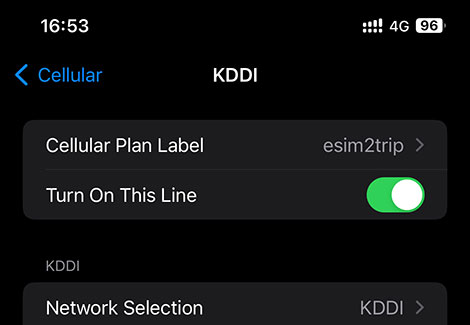 Turn on Airhub Mobile eSIM (Cellular Plan) - esim2trip